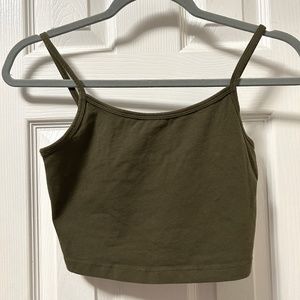 Olive Green Crop Top